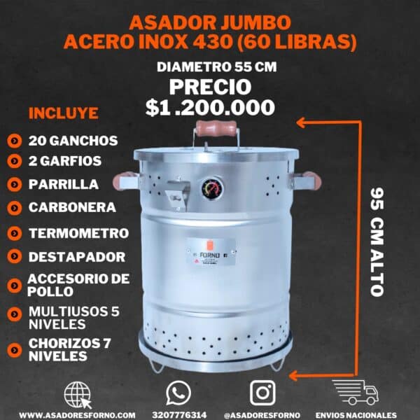 Combo Asador Jumbo 430 60lb